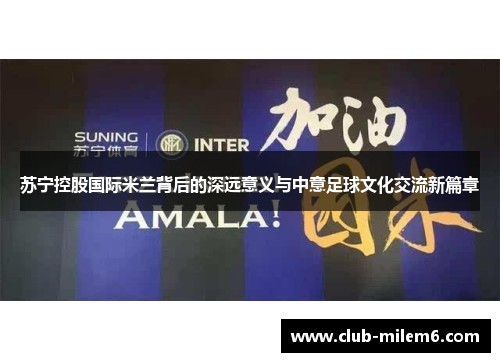 苏宁控股国际米兰背后的深远意义与中意足球文化交流新篇章